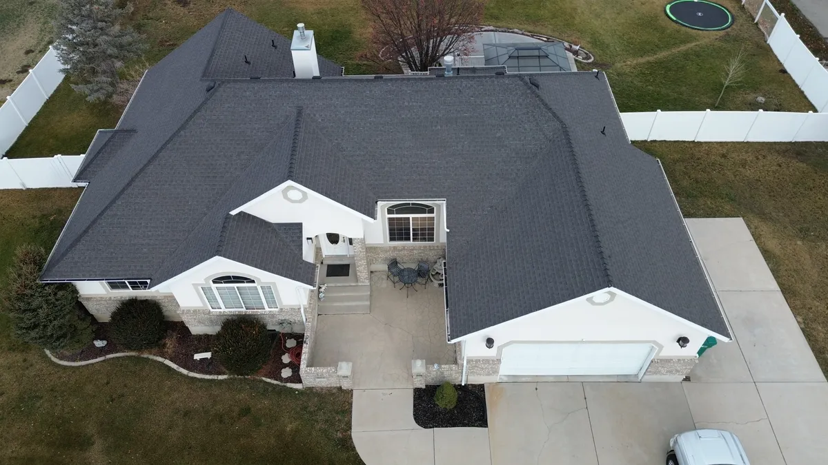 Multiple turtle vents providing exhaust for a complex Utah roof geometry