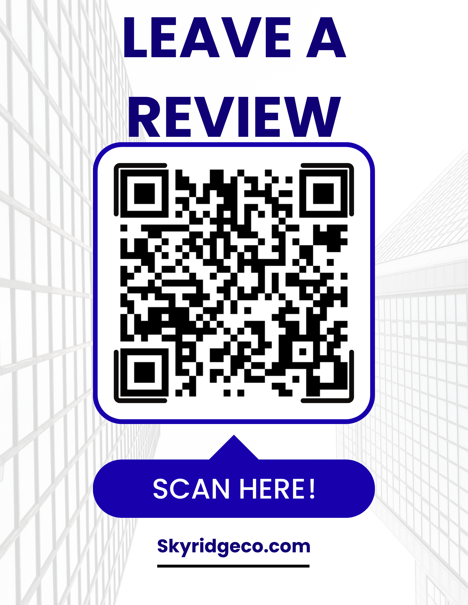 Scan to leave a Yelp review for Sky Ridge Roofing